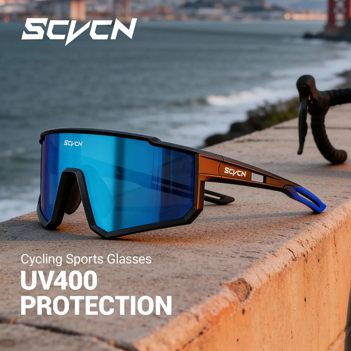 SCVCN Outdoor Cycling Sunglasses Men MTB Road Driving Bike Glasses Sports Hiking Women Bicycle Cycling Glasses UV400 Goggles