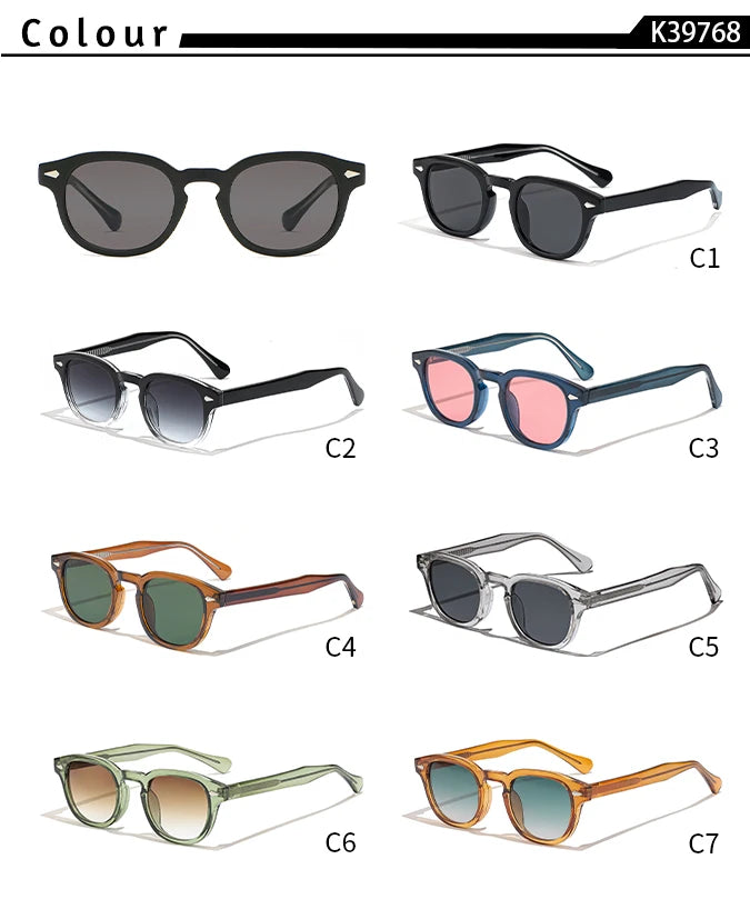 Gafas de sol HBK fashion lentes degradadas | Montura redonda para uso diario y outdoor