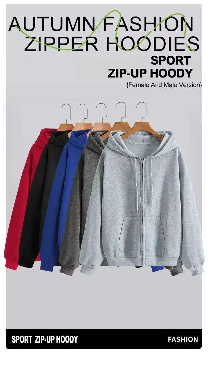 Hoodie oversize con cierre – Estilo coreano mujer