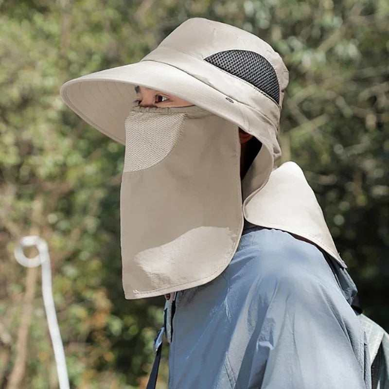 Sombrero tipo pescador UPF con visera y solapa para el cuello | Unisex para outdoor