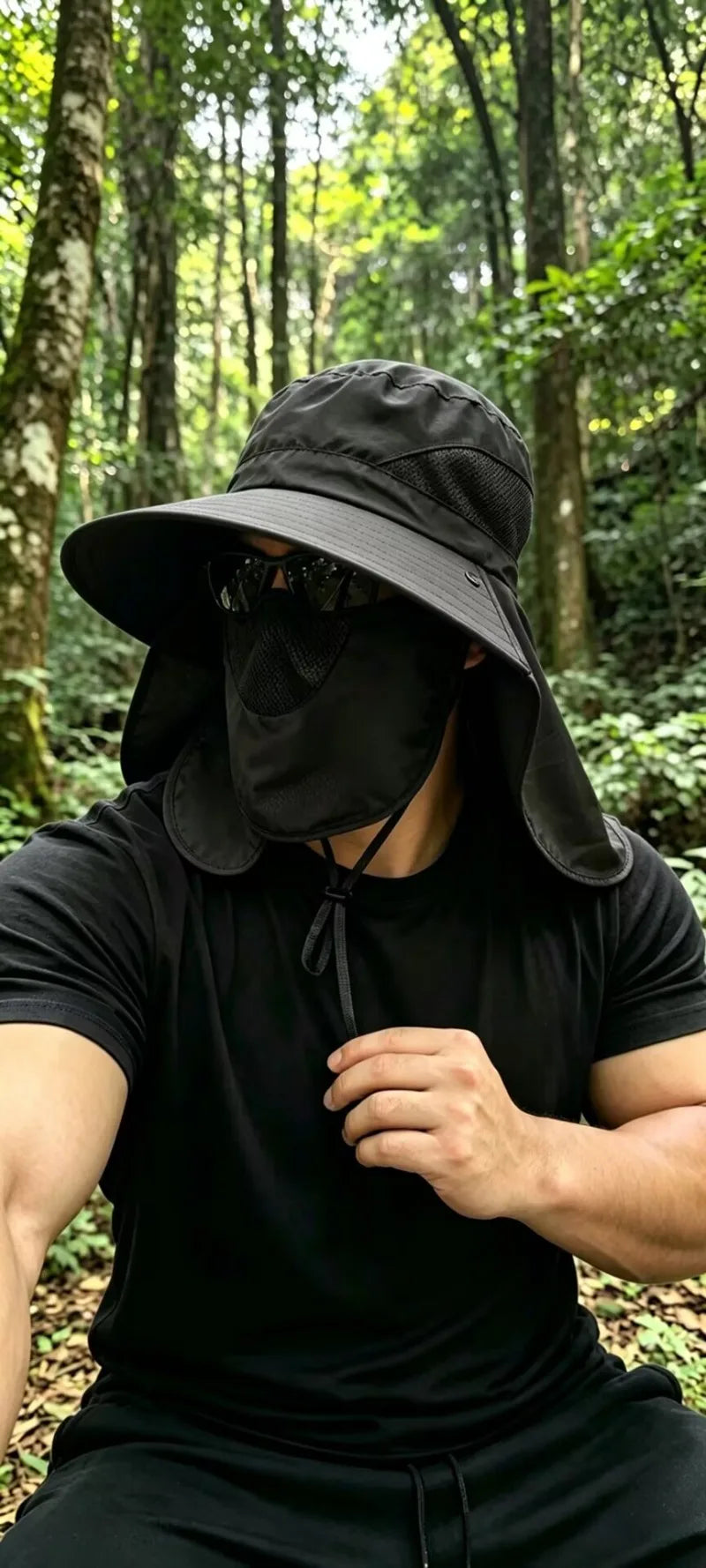 UPF50+  Sombrero para sol Neck Cover Outdoor Fishing Hiking UV Protection