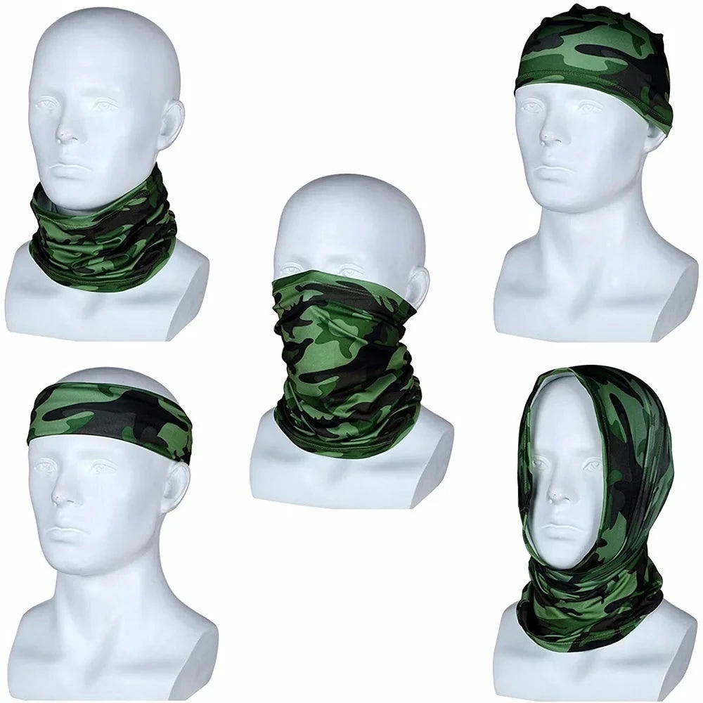 Buff multifuncional tipo turbante para ciclismo y actividades al aire libre: protección para el cuello y la cabeza, tejido de seda fría con protección solar; apto para hombres y mujeres (pesca, senderismo, máscara).