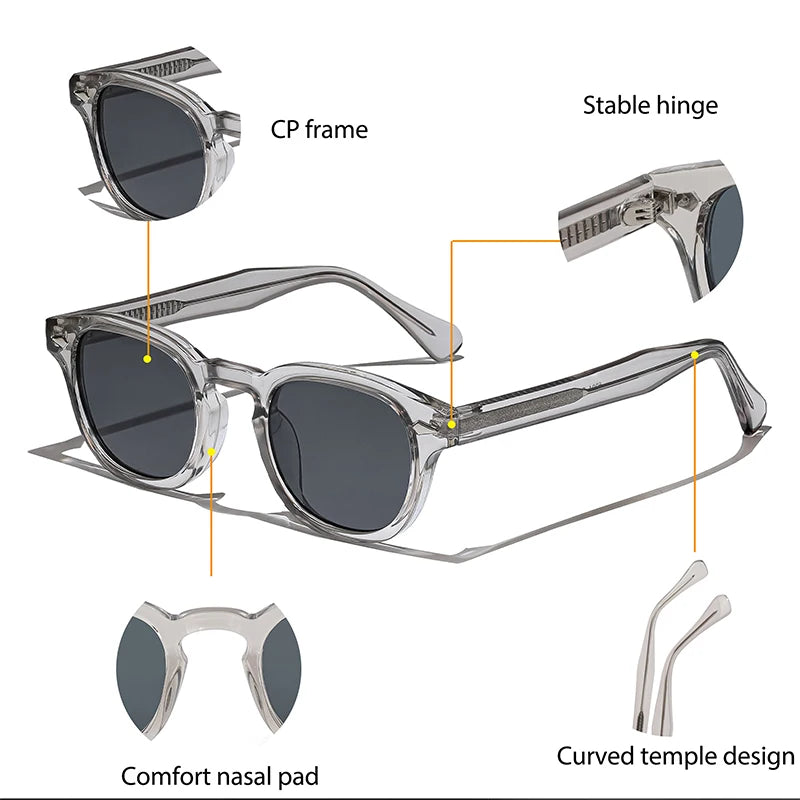 Gafas de sol HBK fashion lentes degradadas | Montura redonda para uso diario y outdoor