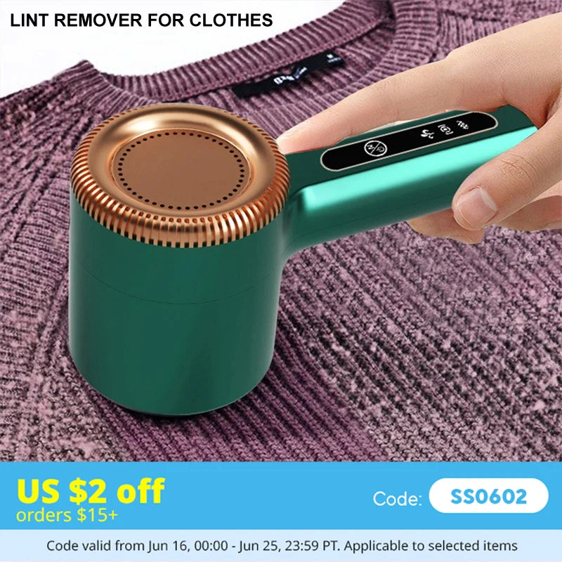 Quitapelusas eléctrico recargable por USB para ropa: eliminador de bolitas y pelusa para suéteres y prendas.