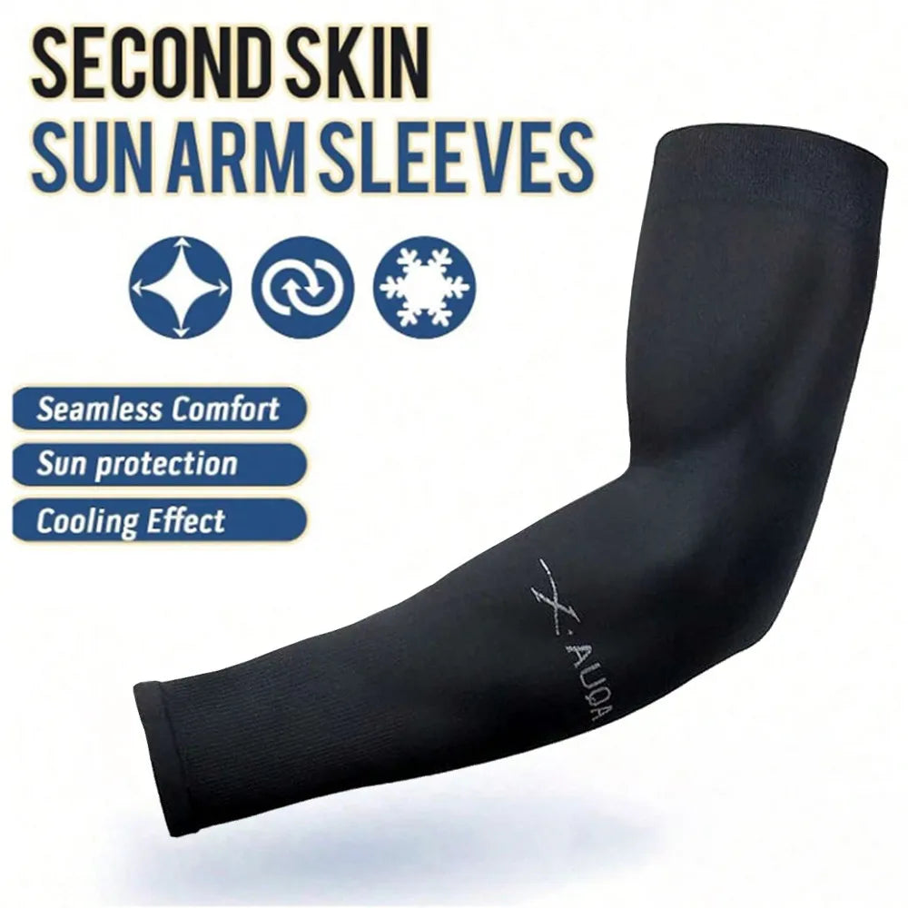 3 pares de mangas de seda helada unisex para protección solar; ideales para actividades al aire libre como ciclismo, conducción y pesca.