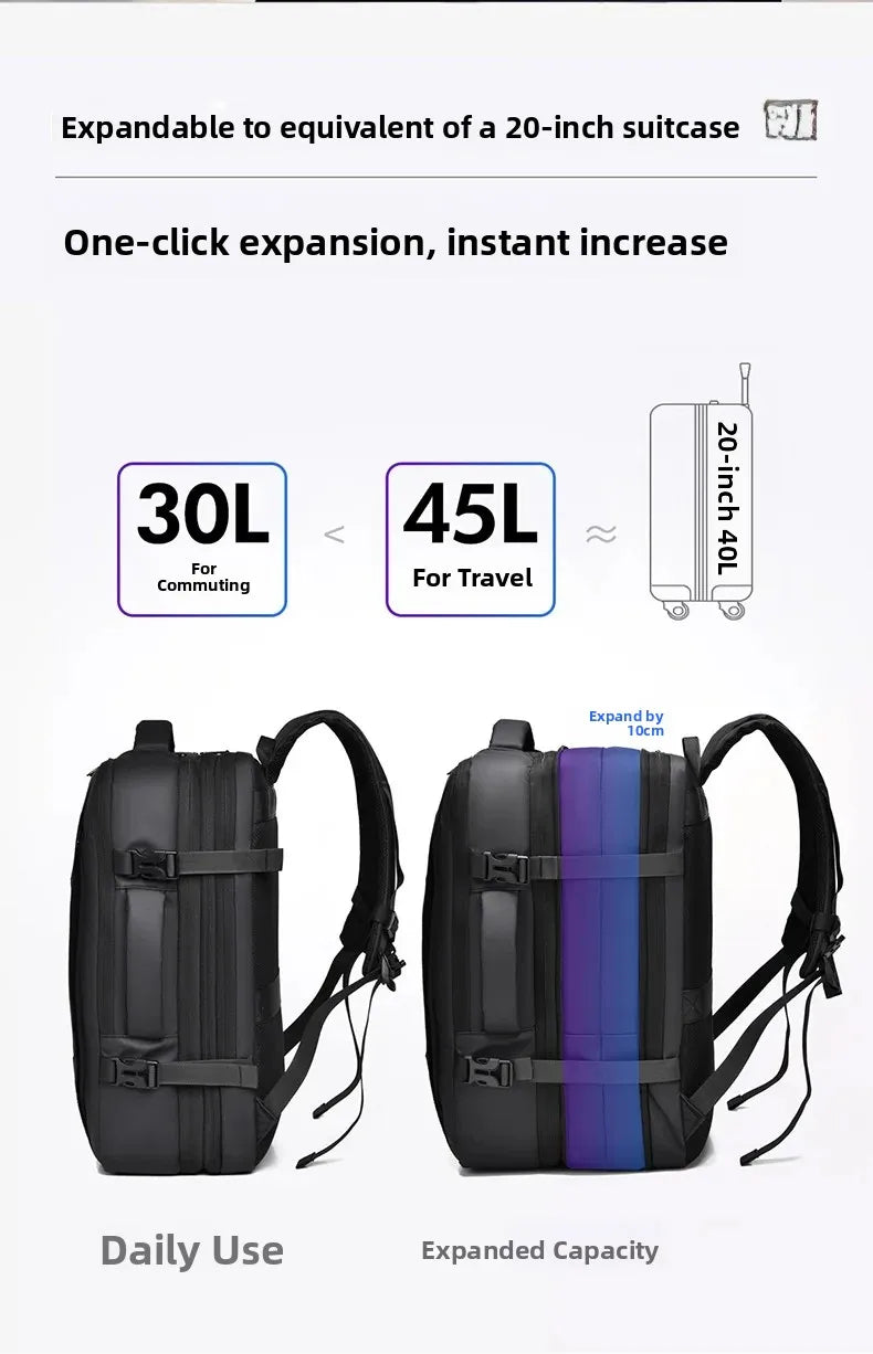 Mochila multifuncional compresión al vacío unisex | Equipaje de mano con compartimento portátil