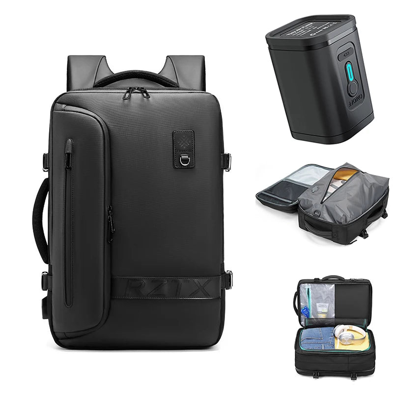 Mochila de viaje con compresión al vacío 60L | Puerto USB y compartimento para portátil