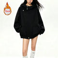 Hoodie urbano con botones – Corte holgado mujer