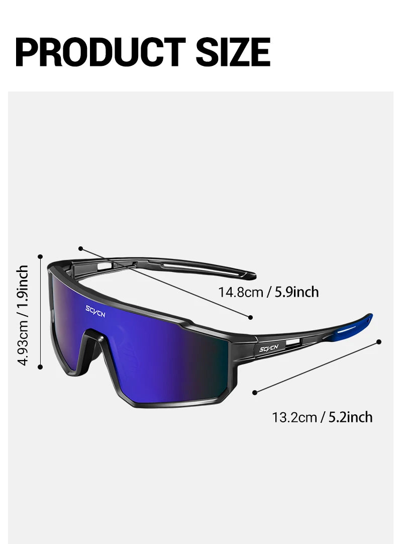 SCVCN Outdoor Cycling Sunglasses Men MTB Road Driving Bike Glasses Sports Hiking Women Bicycle Cycling Glasses UV400 Goggles