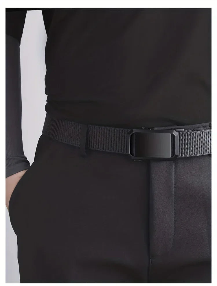 Cinturón con hebilla automática para hombre | Estilo táctico y casual para trabajo y outdoor