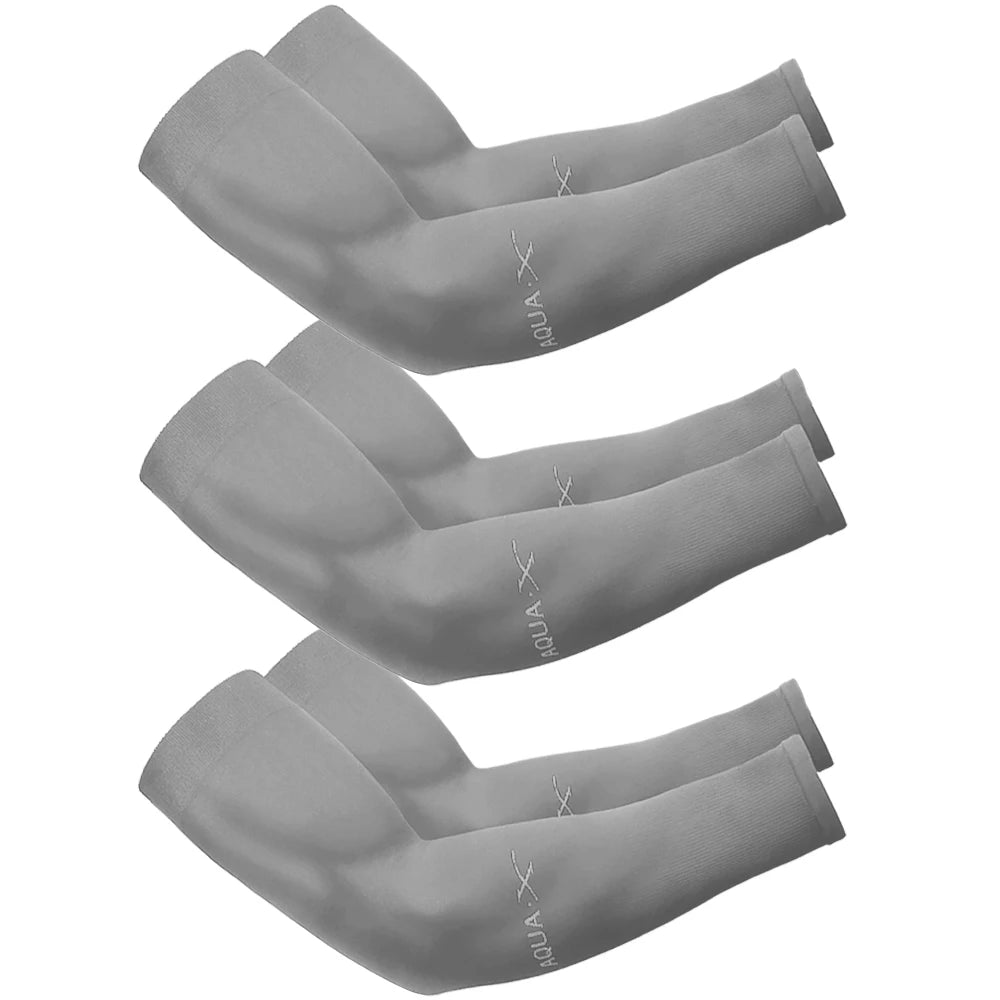 3 pares de mangas de seda helada unisex para protección solar; ideales para actividades al aire libre como ciclismo, conducción y pesca.