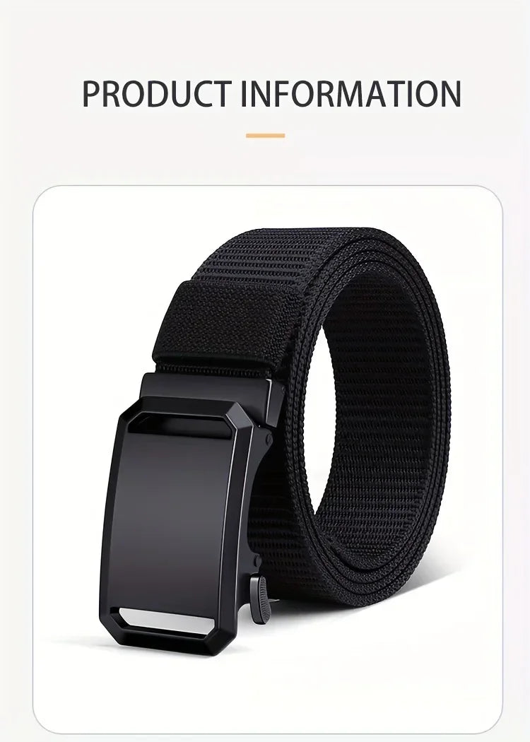 Cinturón con hebilla automática para hombre | Estilo táctico y casual para trabajo y outdoor