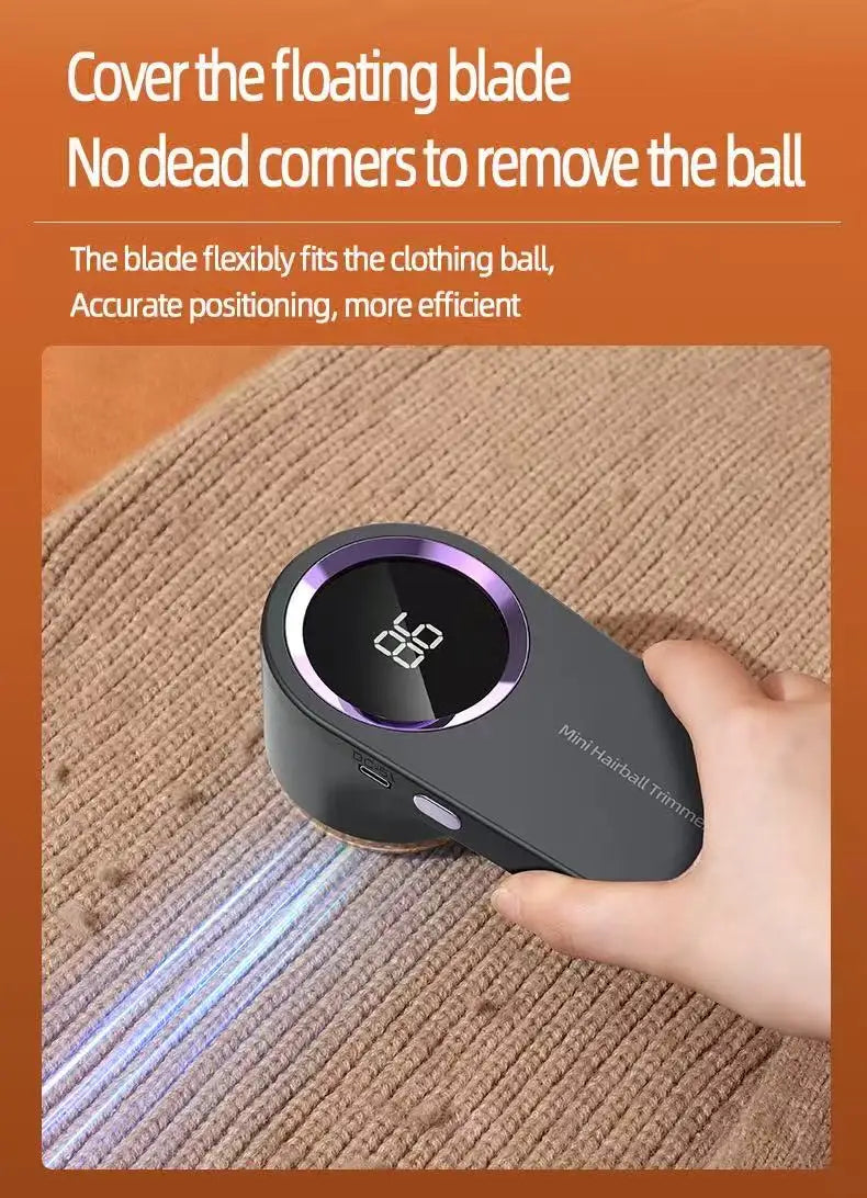Quitapelusas eléctrico para ropa con pantalla digital LED, recargable por USB, para suéteres y tejidos.