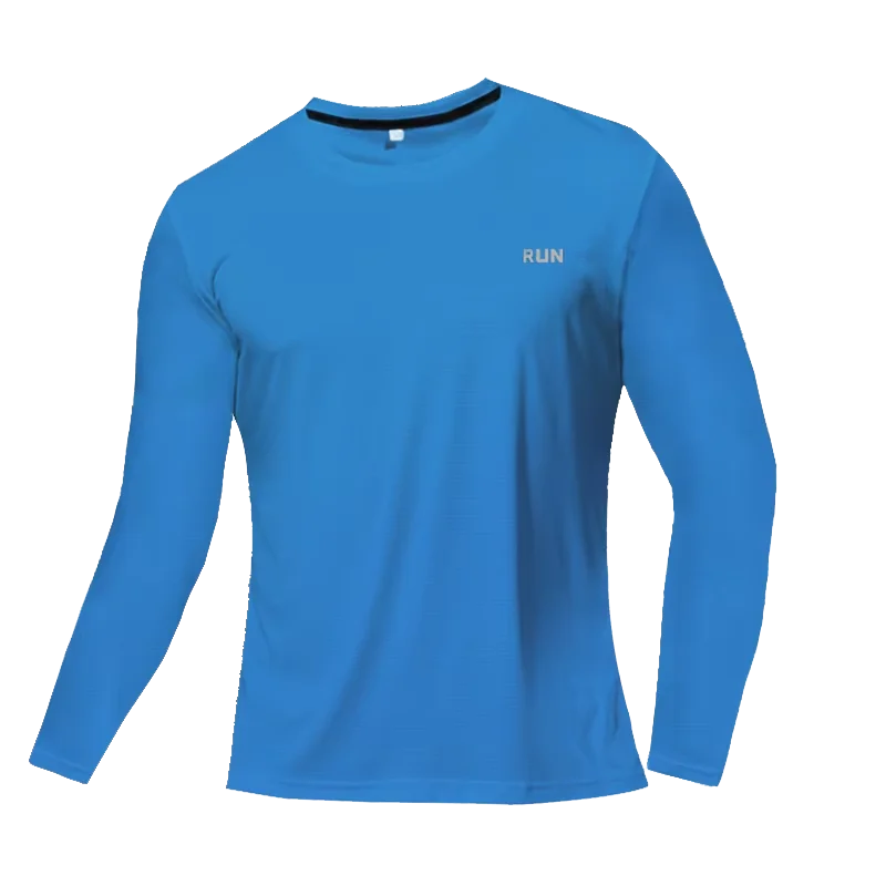 Camiseta de manga larga para hombre con protección UV UPF 50+, ligera, de secado rápido y transpirable; ideal para actividades al aire libre como correr, pescar, hacer senderismo y practicar deporte.