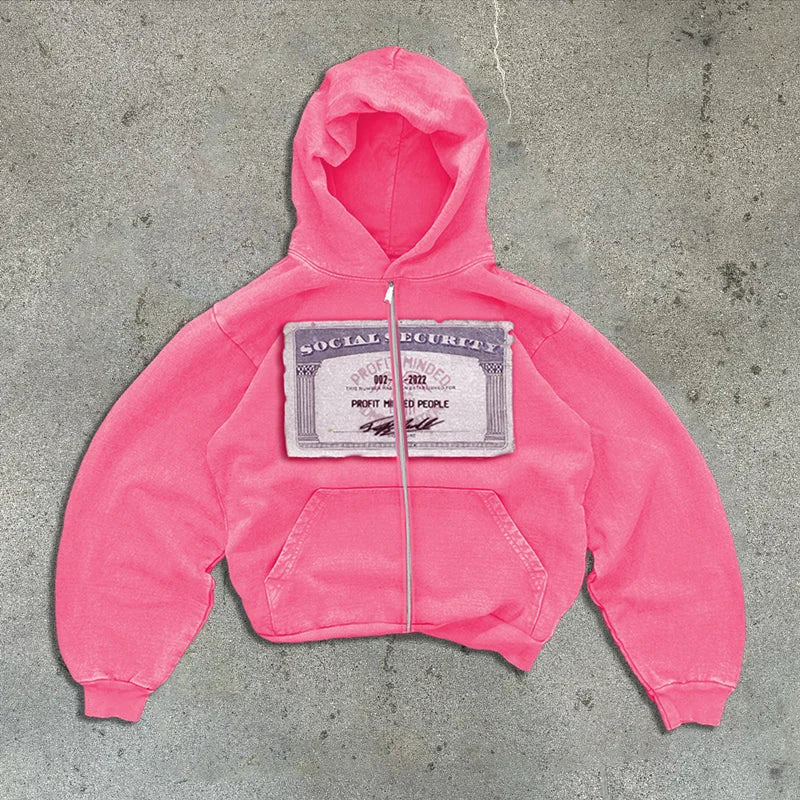 Hoodie retro con estampado – Unisex