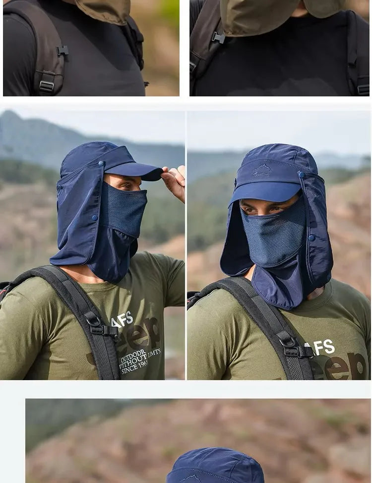 UPF 50+ Gorra de proteccion solar para pesca, outdoor, hiking.
