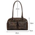 Bolso de hombro retro para mujer | Piel sintética con múltiples bolsillos y colgante desmontable
