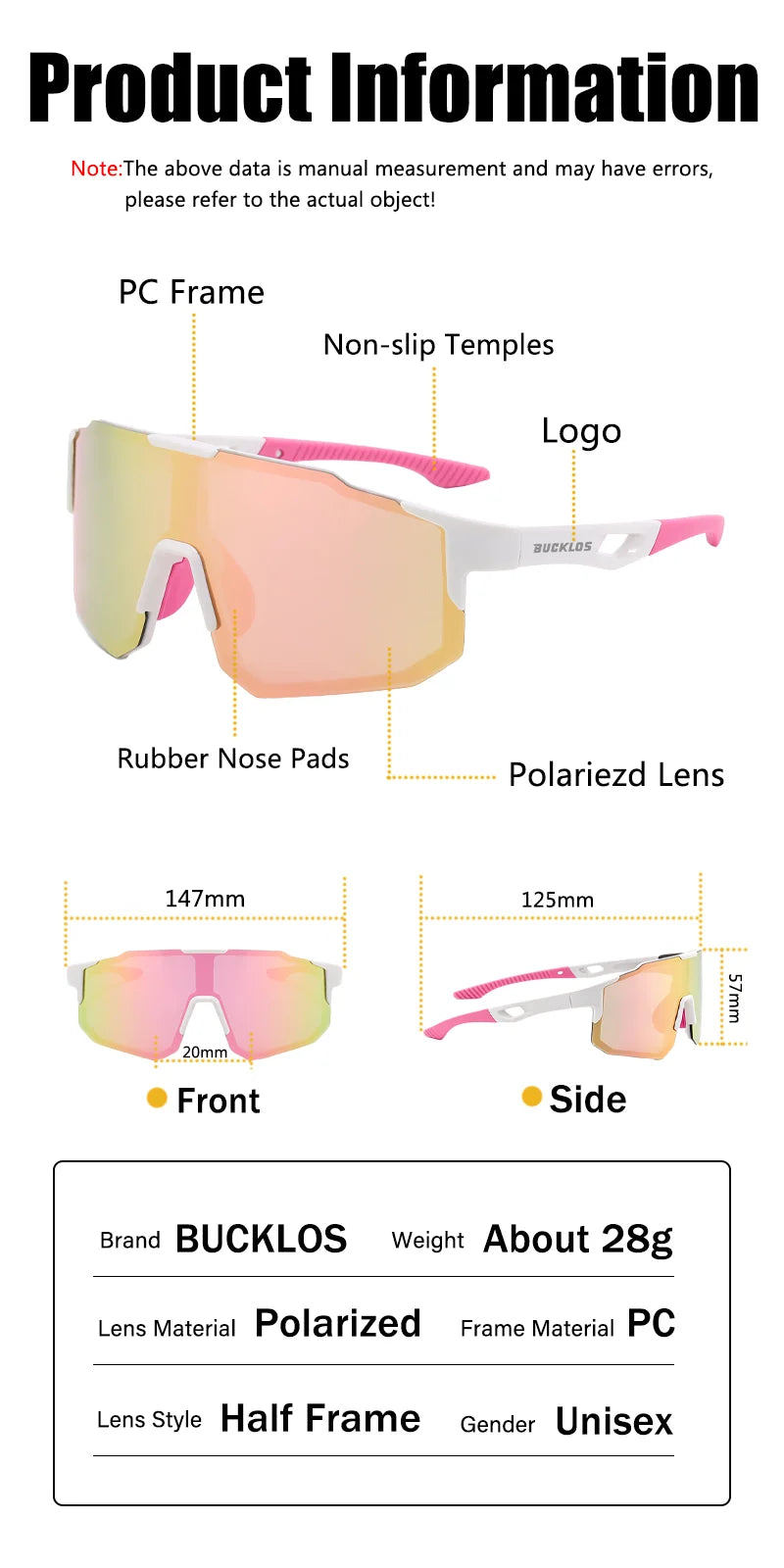 Gafas deportivas polarizadas para ciclismo (UV400, ligeras, HD, unisex): gafas profesionales para ciclismo de carretera y MTB.