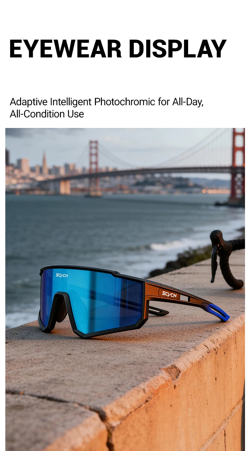 SCVCN Outdoor Cycling Sunglasses Men MTB Road Driving Bike Glasses Sports Hiking Women Bicycle Cycling Glasses UV400 Goggles