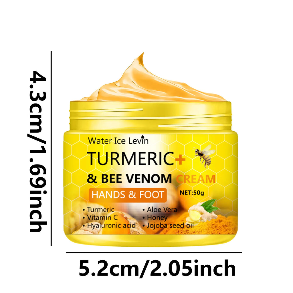 Crema reparadora de manos y pies con cúrcuma y veneno de abeja | 50g piel seca y agrietada