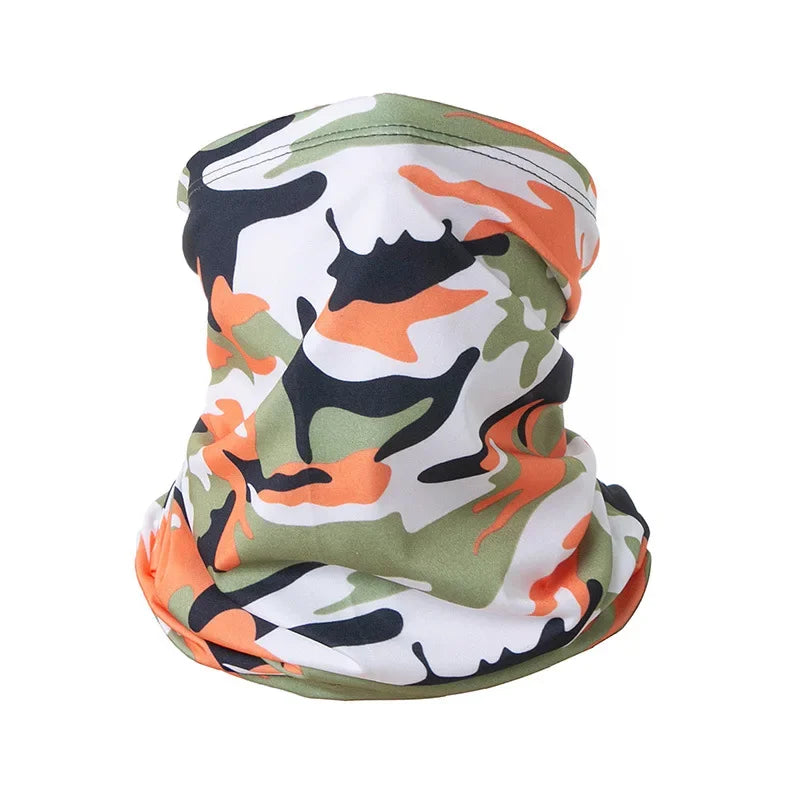 Buff multifuncional tipo turbante para ciclismo y actividades al aire libre: protección para el cuello y la cabeza, tejido de seda fría con protección solar; apto para hombres y mujeres (pesca, senderismo, máscara).
