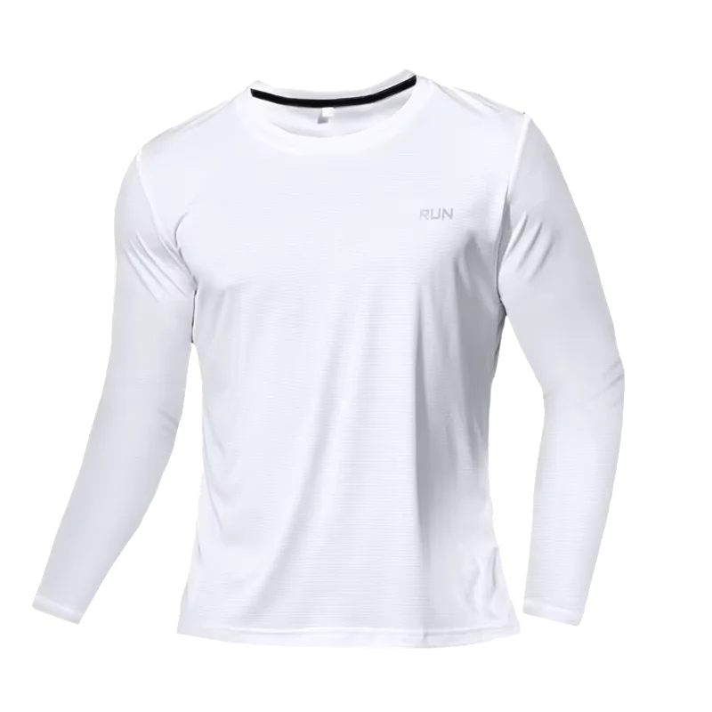 Camiseta de manga larga para hombre con protección UV UPF 50+, ligera, de secado rápido y transpirable; ideal para actividades al aire libre como correr, pescar, hacer senderismo y practicar deporte.