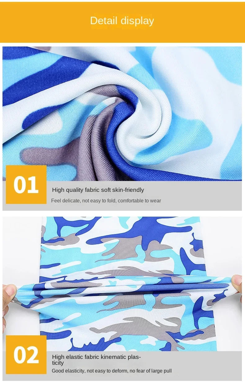 Buff multifuncional tipo turbante para ciclismo y actividades al aire libre: protección para el cuello y la cabeza, tejido de seda fría con protección solar; apto para hombres y mujeres (pesca, senderismo, máscara).