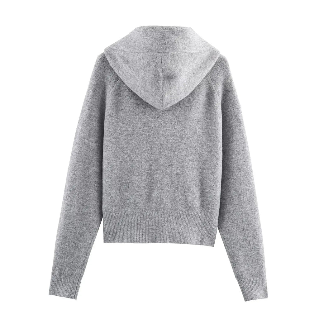 Hoodie tejido con detalle de lazo – Mujer
