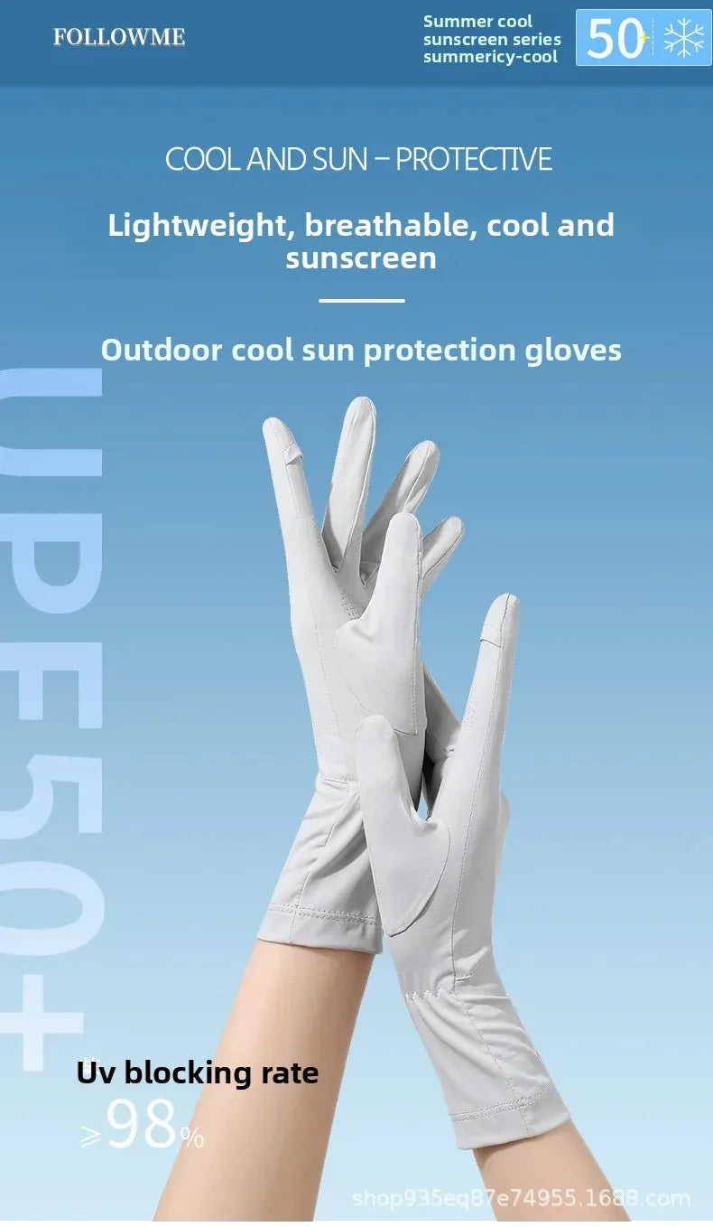 Guantes finos de verano con protección UV y función táctil; antideslizantes, frescos y transpirables; ideales para correr, conducir y actividades al aire libre.