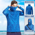Camiseta ultraligera de verano con estampados de moda y capucha con protección solar UPF y mascarilla integrada; manga larga, transpirable e ideal para pesca con protección UV.