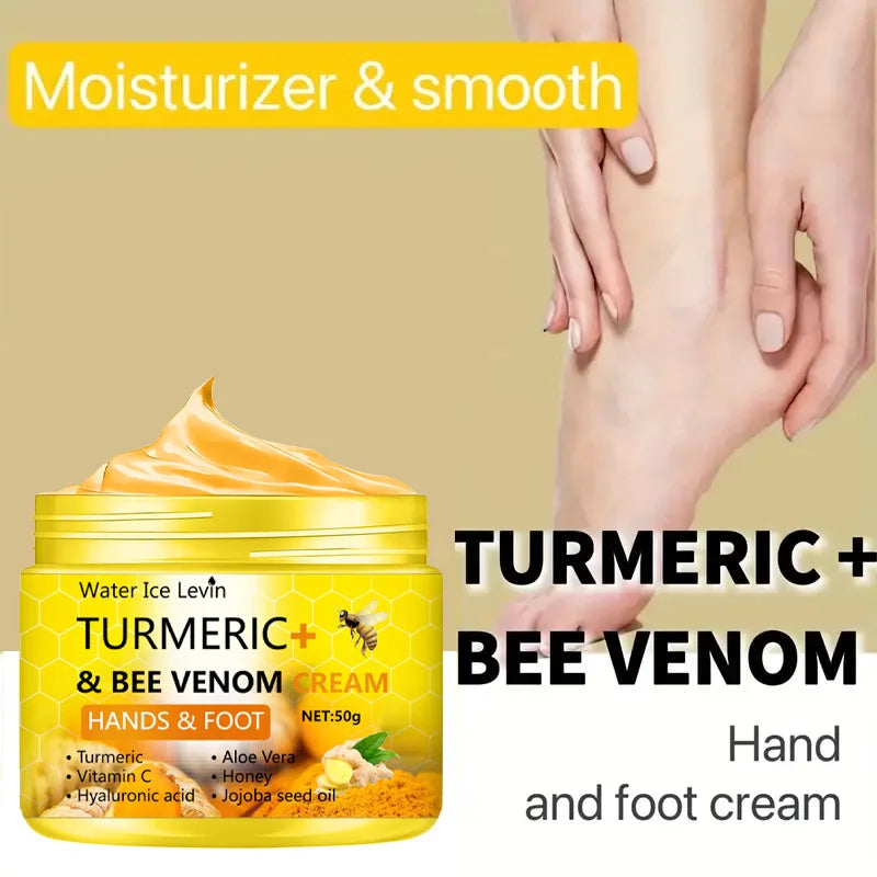 Crema reparadora de manos y pies con cúrcuma y veneno de abeja | 50g piel seca y agrietada