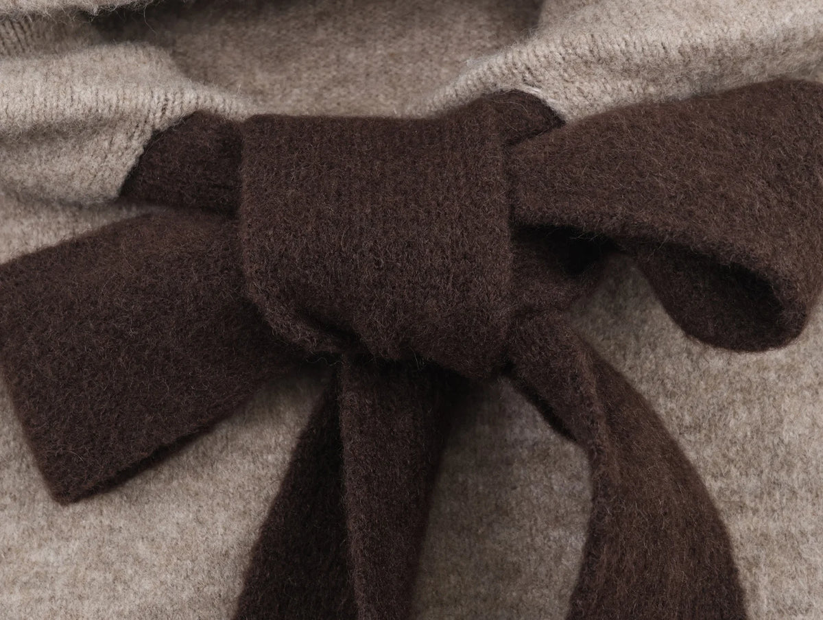 Hoodie tejido con detalle de lazo – Mujer