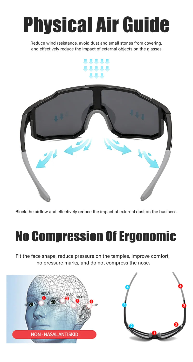 Gafas deportivas polarizadas para ciclismo (UV400, ligeras, HD, unisex): gafas profesionales para ciclismo de carretera y MTB.