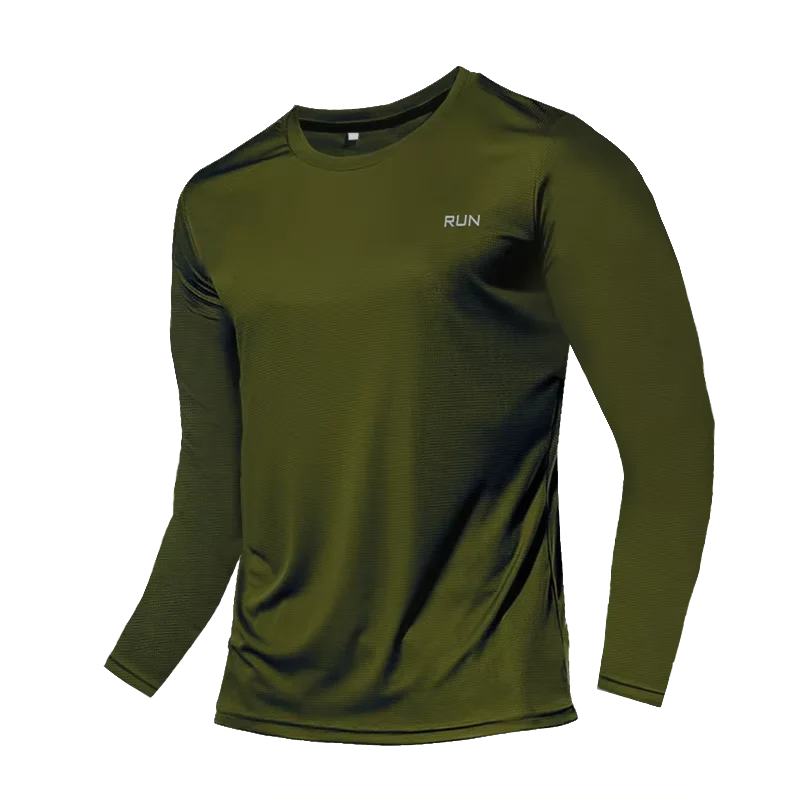 Camiseta de manga larga para hombre con protección UV UPF 50+, ligera, de secado rápido y transpirable; ideal para actividades al aire libre como correr, pescar, hacer senderismo y practicar deporte.