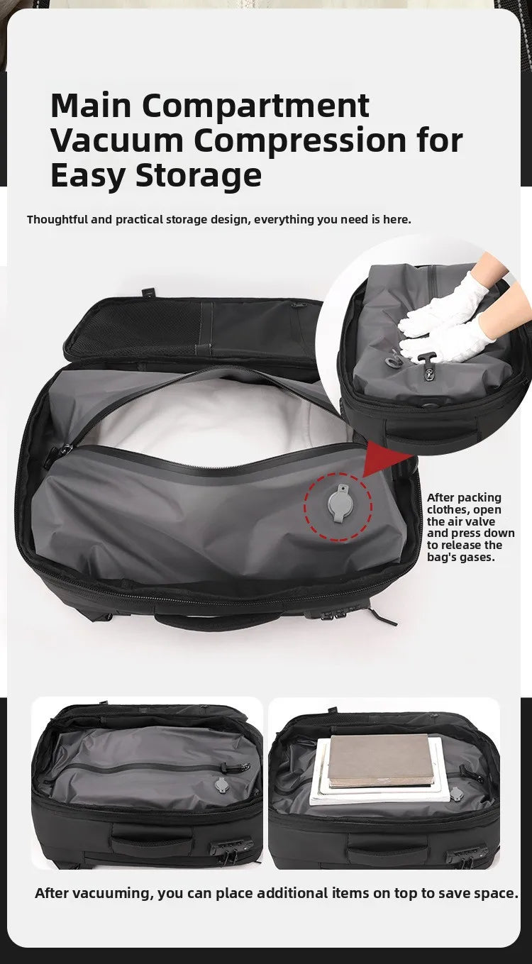 Mochila multifuncional compresión al vacío unisex | Equipaje de mano con compartimento portátil