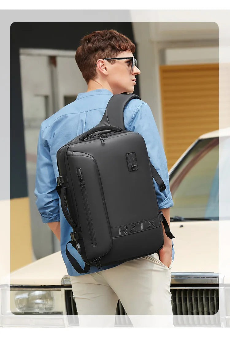 Mochila de viaje con compresión al vacío 60L | Puerto USB y compartimento para portátil