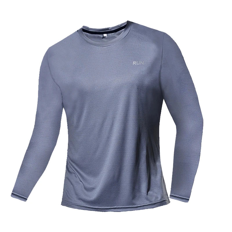 Camiseta de manga larga para hombre con protección UV UPF 50+, ligera, de secado rápido y transpirable; ideal para actividades al aire libre como correr, pescar, hacer senderismo y practicar deporte.