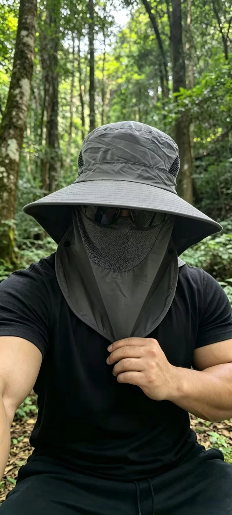 UPF50+  Sombrero para sol Neck Cover Outdoor Fishing Hiking UV Protection