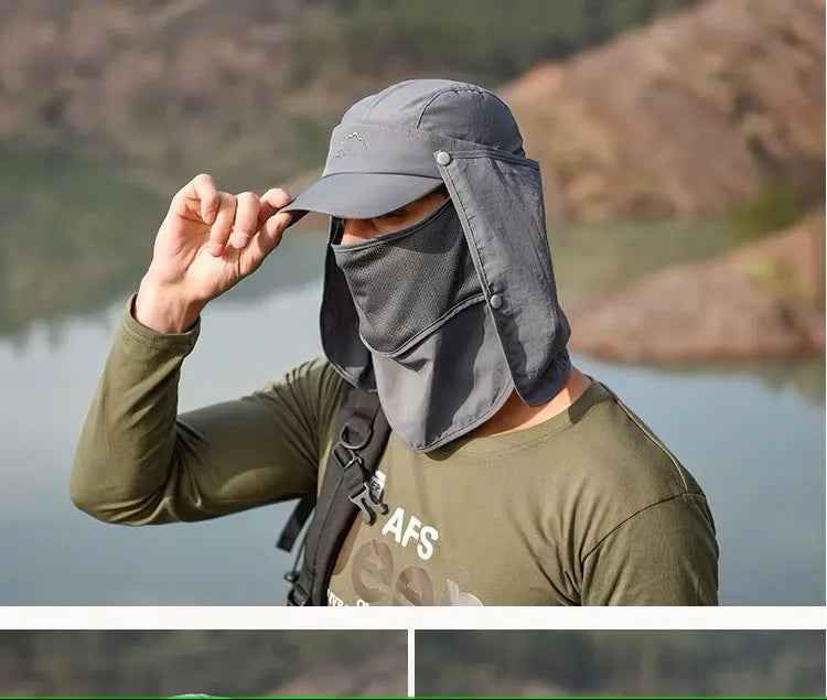 UPF 50+ Gorra de proteccion solar para pesca, outdoor, hiking.