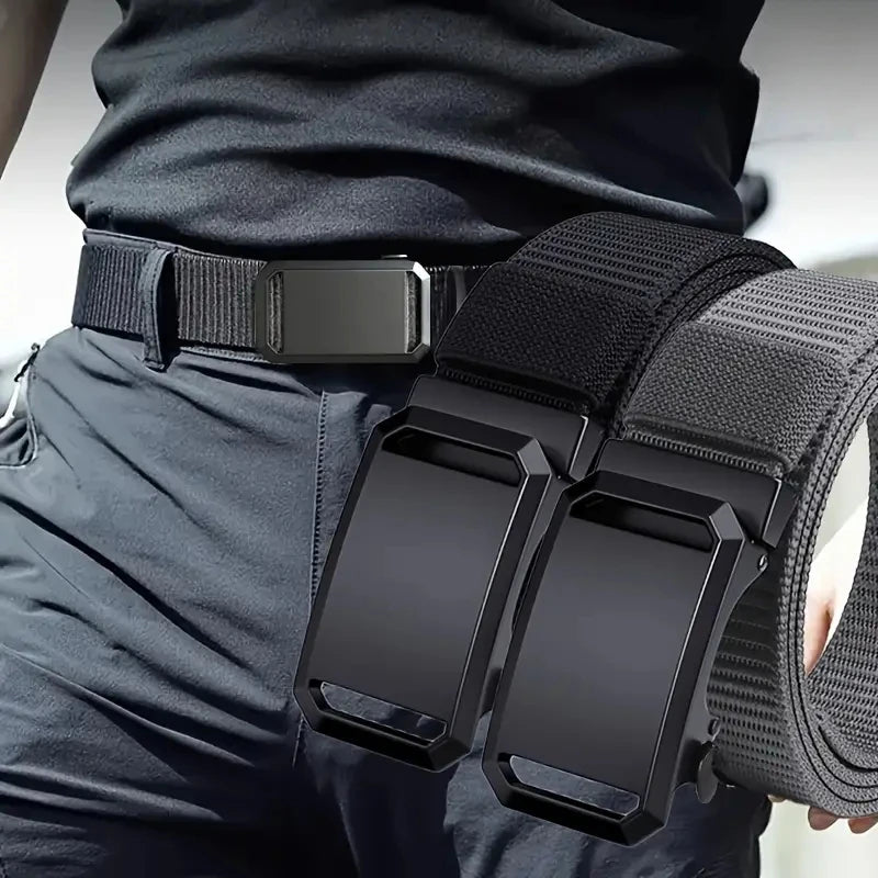 Cinturón con hebilla automática para hombre | Estilo táctico y casual para trabajo y outdoor
