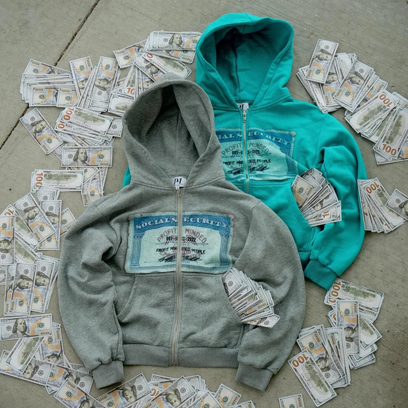 Hoodie retro con estampado – Unisex