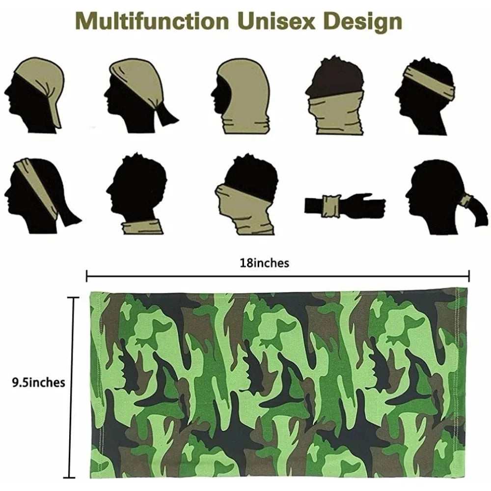 Buff multifuncional tipo turbante para ciclismo y actividades al aire libre: protección para el cuello y la cabeza, tejido de seda fría con protección solar; apto para hombres y mujeres (pesca, senderismo, máscara).