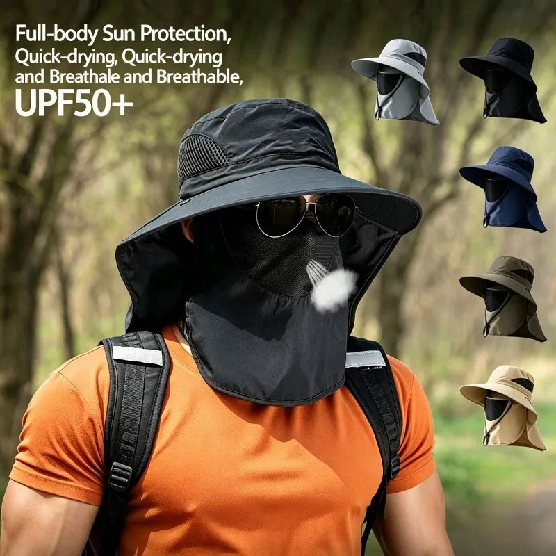 UPF50+  Sombrero para sol Neck Cover Outdoor Fishing Hiking UV Protection