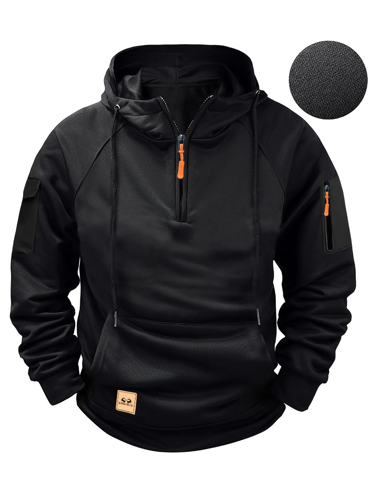 Hoodie con cierre y multibolsillos – Running hombre