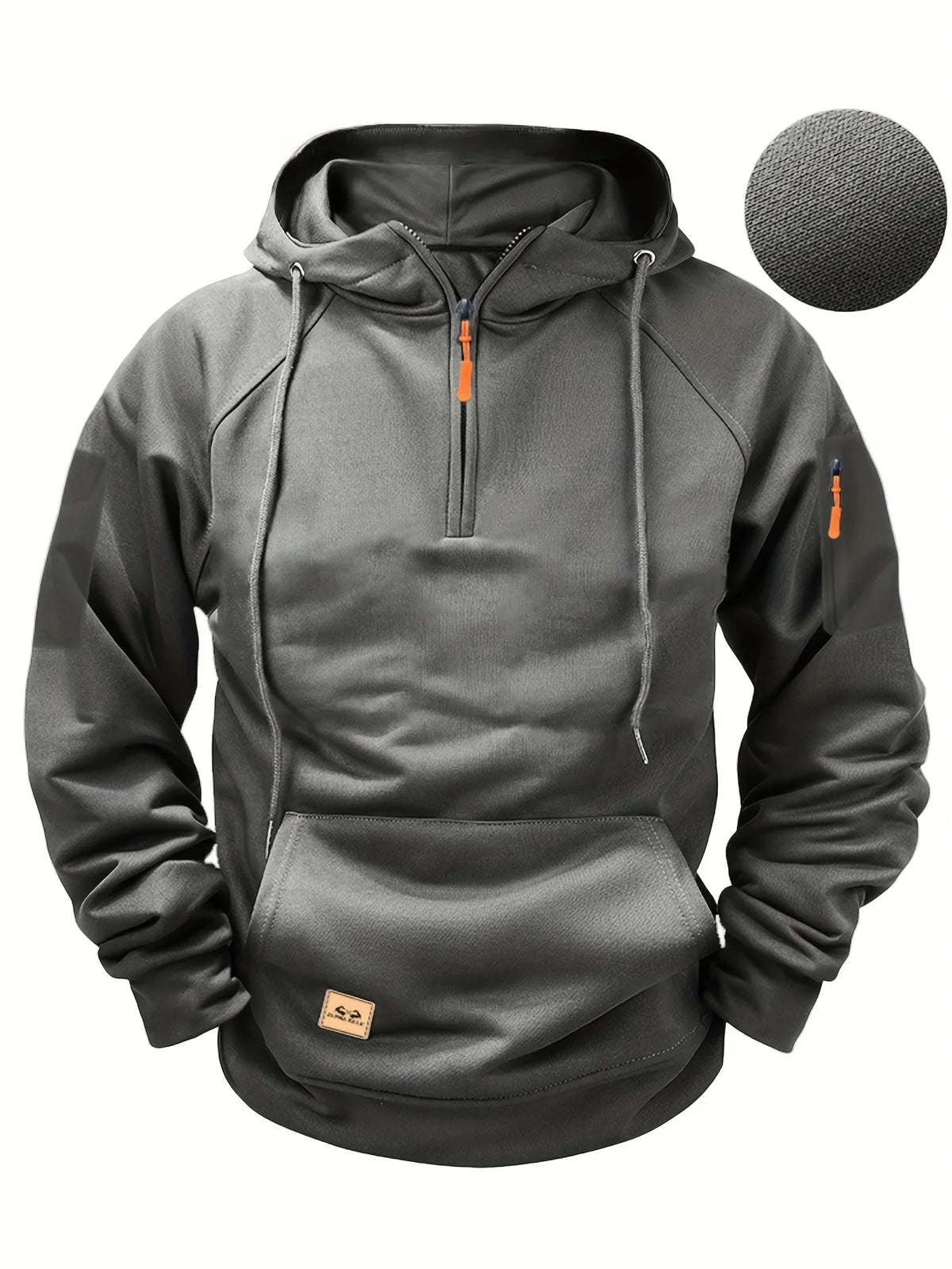 Hoodie con cierre y multibolsillos – Running hombre