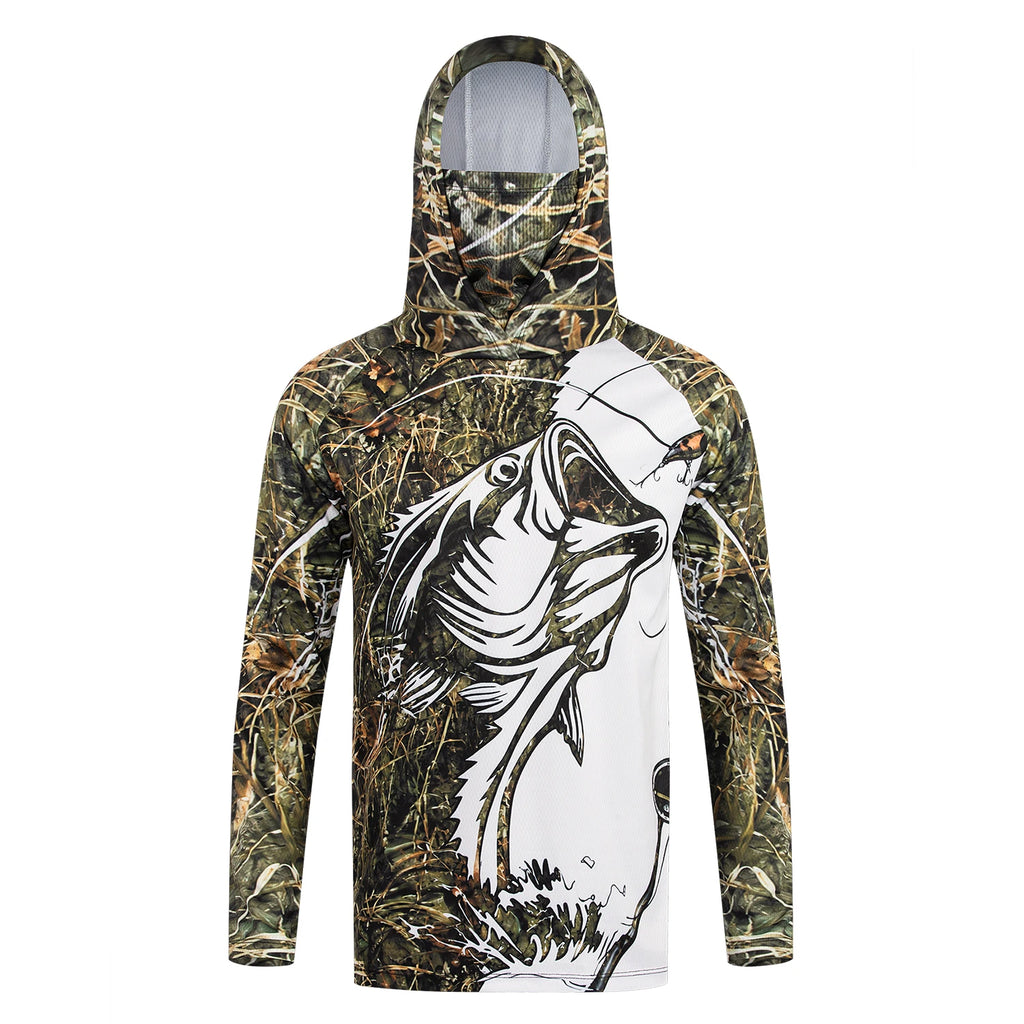 Camiseta de pesca manga larga con capucha y protección UV – Hombre