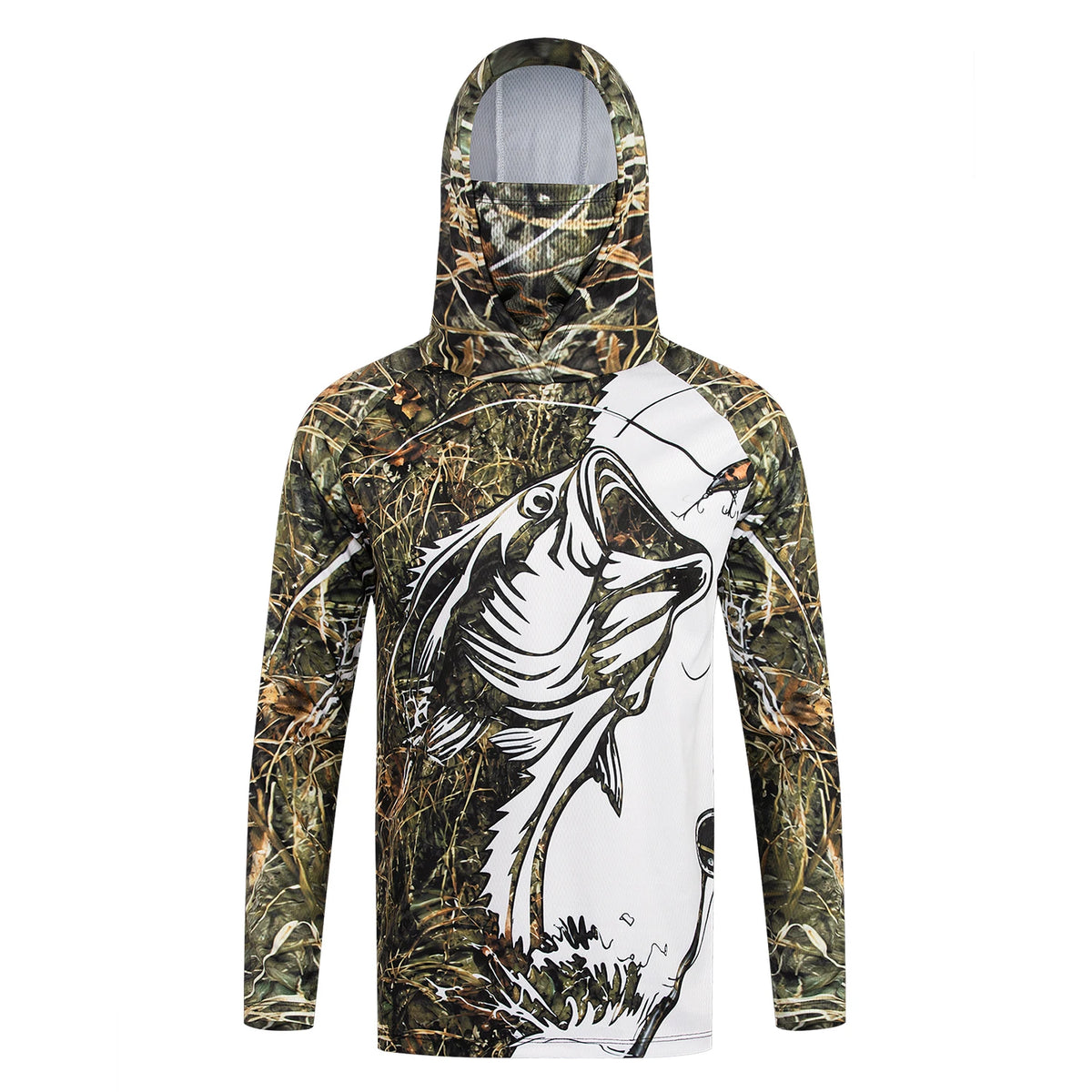 Camiseta de pesca manga larga con capucha y protección UV – Hombre