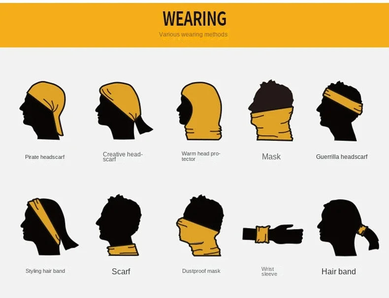 Buff multifuncional tipo turbante para ciclismo y actividades al aire libre: protección para el cuello y la cabeza, tejido de seda fría con protección solar; apto para hombres y mujeres (pesca, senderismo, máscara).