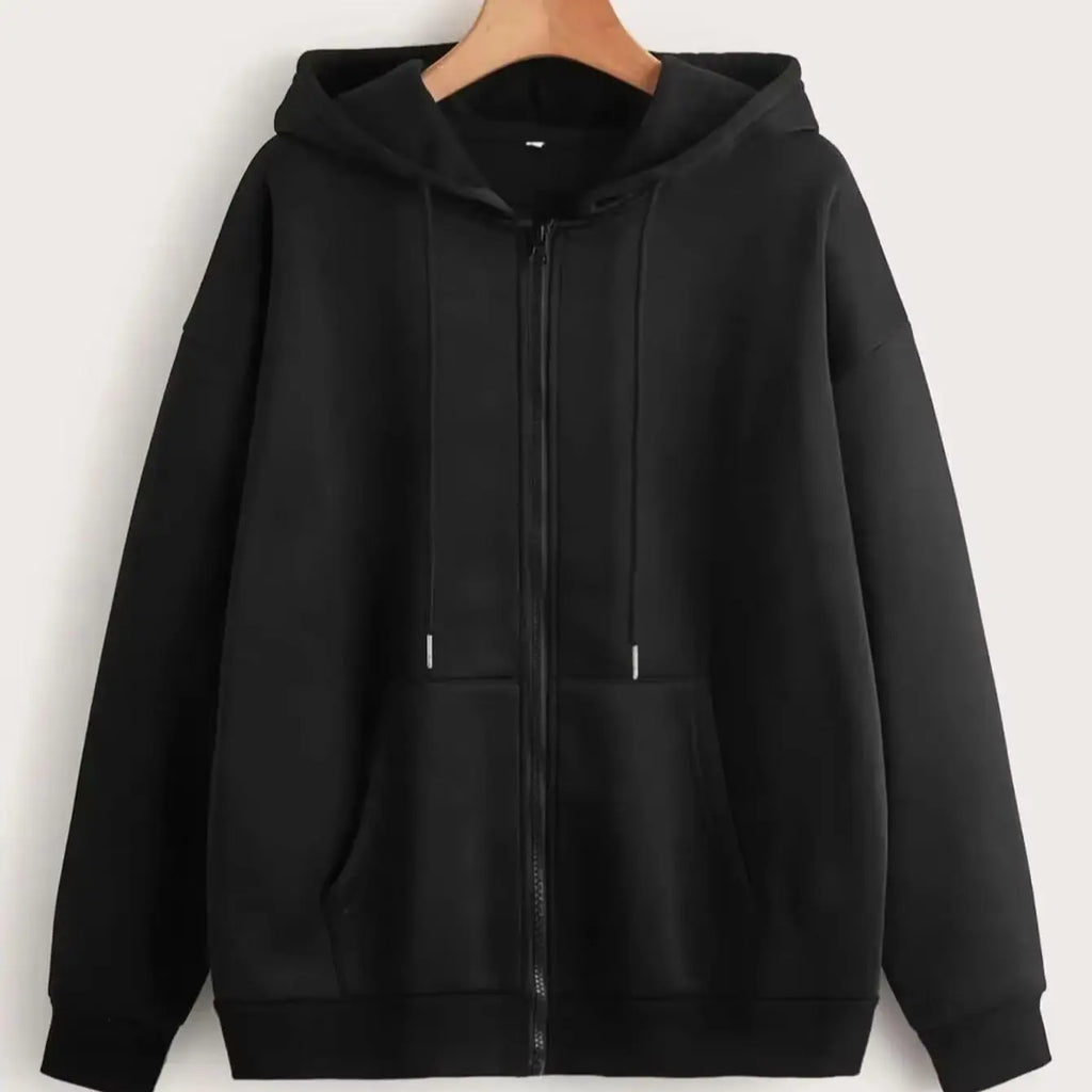 Hoodie oversize con cierre – Estilo coreano mujer