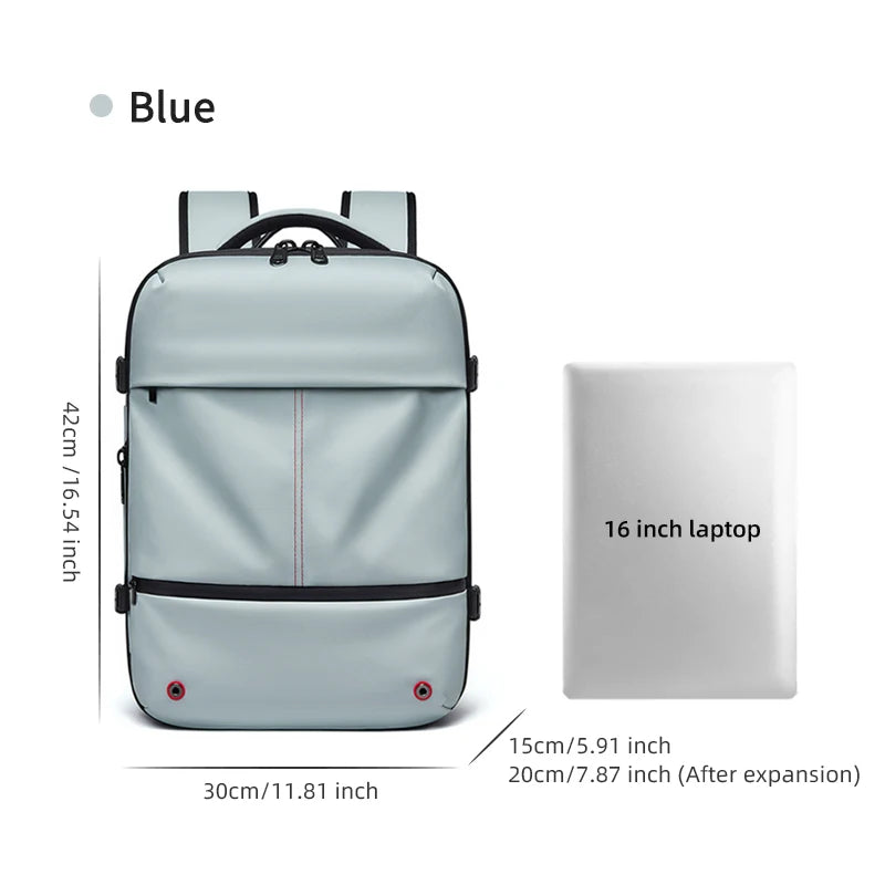 Mochila casual compresión al vacío 40L | Puerto USB, portátil 16” para escuela y viajes